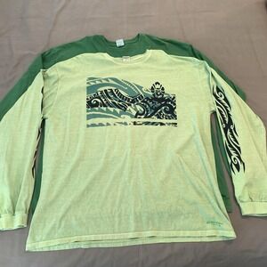 Crazy Shirts Shirt Lot Of 2 Mens 3XL Green Long Sleeve Hawaiian Tee T-Shirt